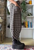 Jasper Plaid Brushed Cotton Shelby Barrel Pant Black